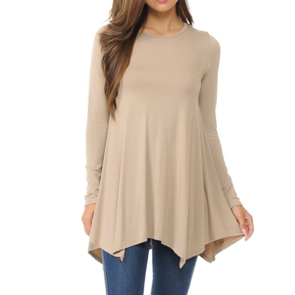 Tan Long Sleeve Tunic